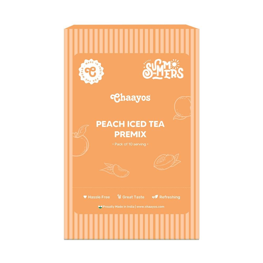 Peach Instant Iced Tea Premix - Refreshing Energy Drink, Pack of 10 Sachets - Image 2