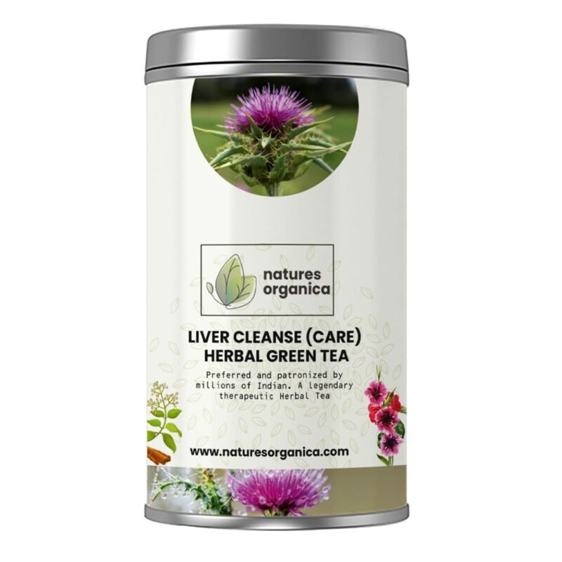 Natures Organica Liver Cleanse Tea | Fatty Liver Support Ayurvedic Blend with Milk Thistle & Harad | Helps Liver Cleansing, Digestion, Metabolism & Toxin Flush | Natural Liver Detox Tea | 100 gram