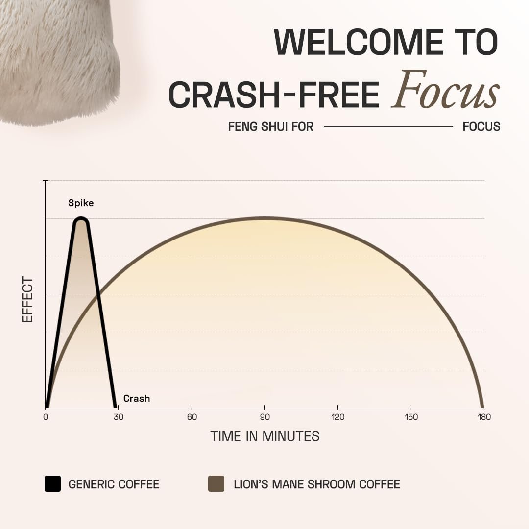 Ace Blend Lions Mane Shroom Coffee (15 Serves) | 500mg Lion's Mane Extract | KSM-66 Ashwagandha | L-Theanine & MCT Powder | Focus | Memory | Cognitive Support | Instant Coffee | Medium Roast Blend - Image 5