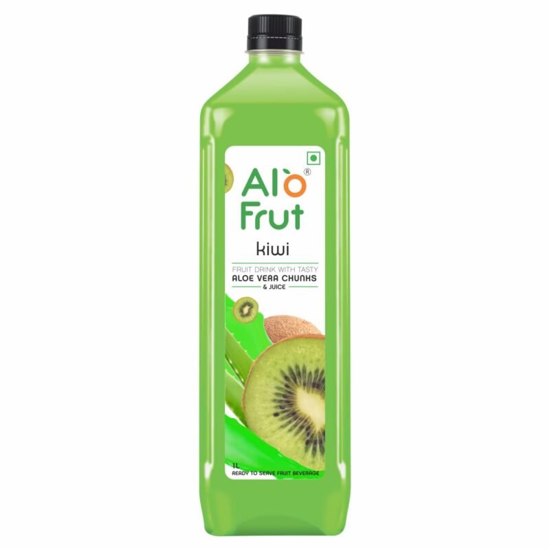 Alo Frut Kiwi Juice Drink with Aloe Vera Chunks – 1L (Pack of 12) | Ready-to-Serve Beverage