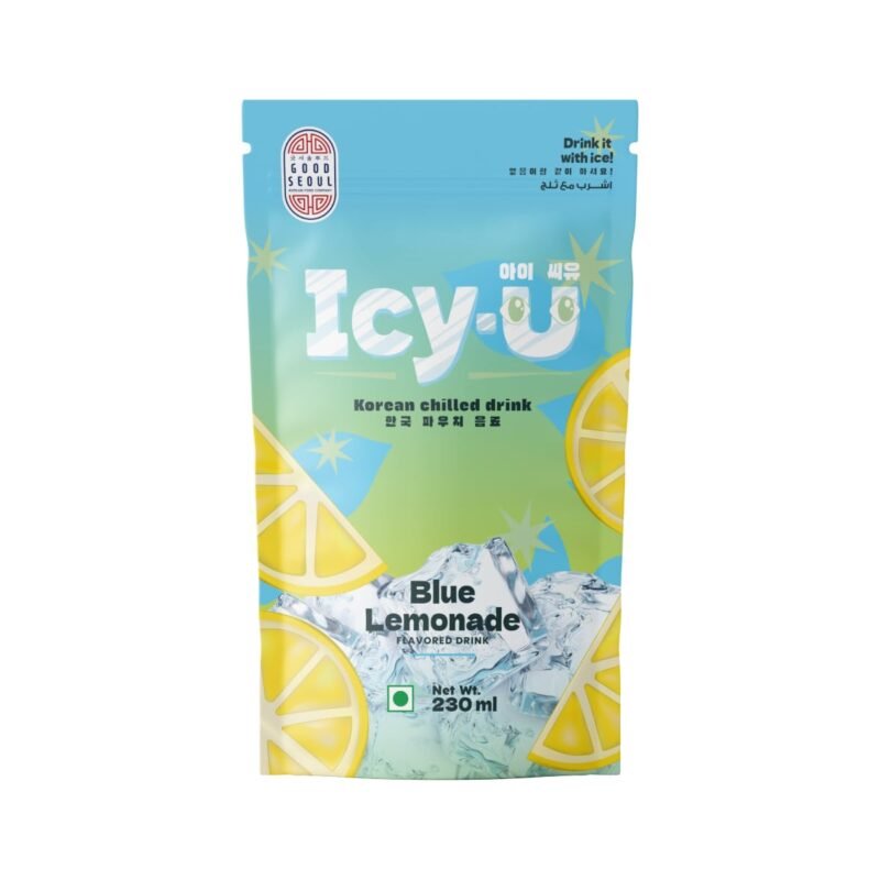 Good Seoul Icy-U Blue Lemonade Korean Chilled Drink • Refreshing Blue Lemon Citrus Summer Cooling Beverage • Ready-to-Drink Korean Ade, 7.78 fl oz ℮ 230 ml