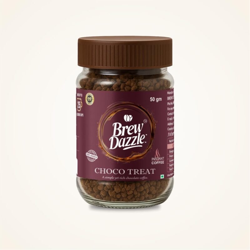 Choco Treat Coffee | 100% Pure Instant Coffee | Smooth & Rich Instant Coffee | Medium Roast | 100% Arabica Chocolate Blend Flavoured Granules (50g)