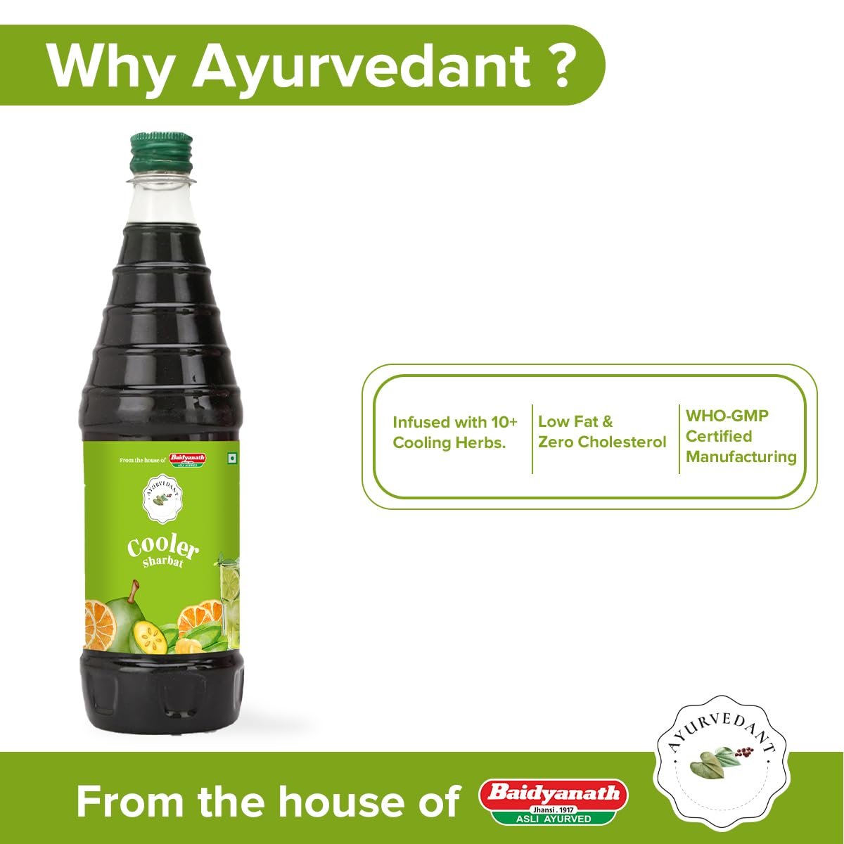 Cooler Sharbat Refreshing Herbal Drink Mix with Natural Ingredients - Ideal for Hydration & Cooling (750 ML) - Image 3