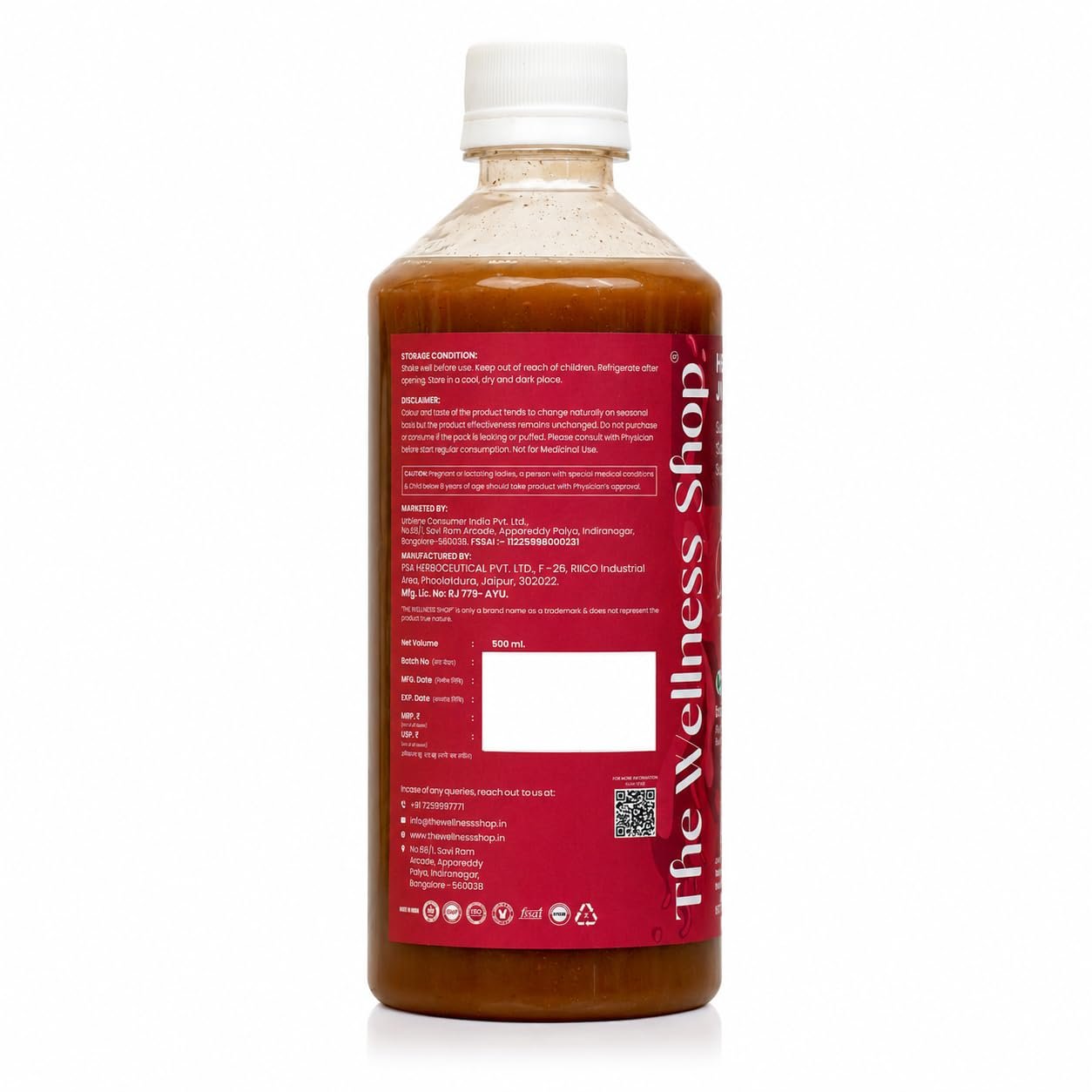 The Wellness Shop Heart Care Juice 500ml | Heart Health Juice with Arjuna, Garlic, Apple, Amla, Ginger & Lemon | Ayurvedic Drink for Supports Healthy Cholesterol & Circulation - Image 8