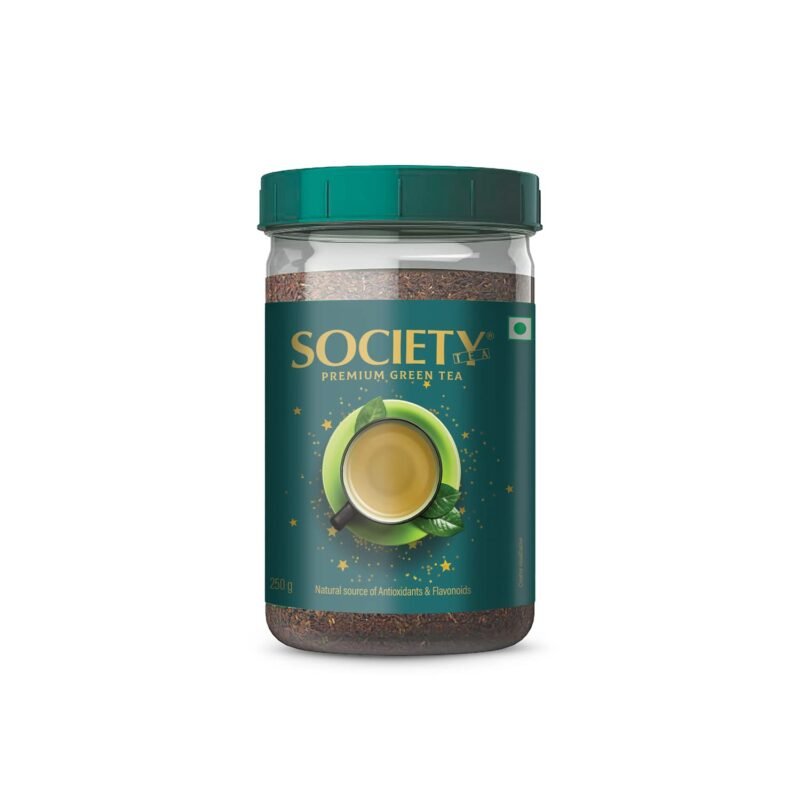 Society Premium Green Tea — Whole Green Tea Leaves, Rich In Natural Antioxidants, Light & Clean Cup For Daily Wellness, Hasmukhrai & Co. Since 1924 | 250 g Bottle | No Flavouring