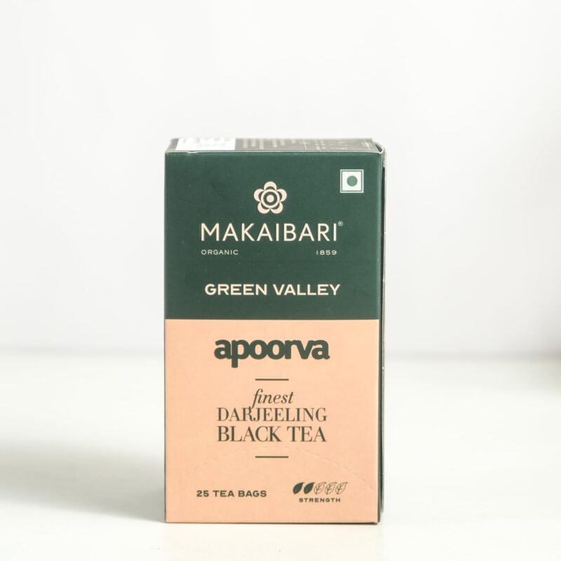 Green Valley Apoorva Finest Darjeeling Black 25 Tea Bags | Premium Darjeeling Single Estate | Muscatel Fruity Top Notes | 25 Cups