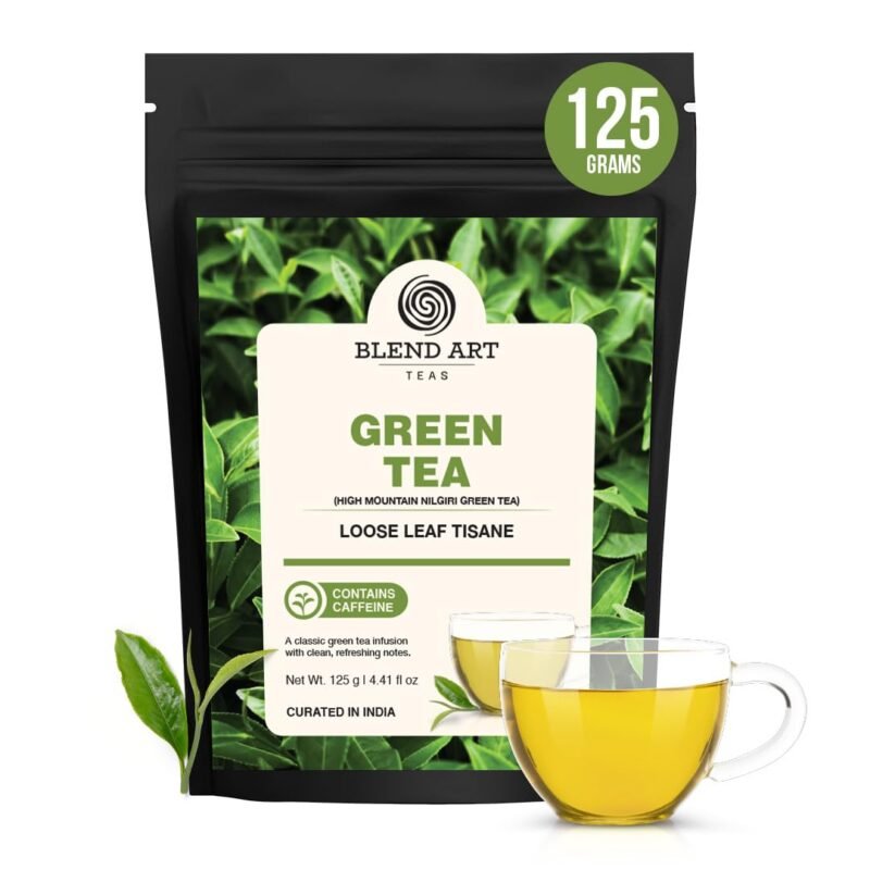 Blend Art Teas Green Tea Loose Leaf – 125g | Premium Loose Green Tea Leaves | Antioxidant Rich | Refreshing Taste | Contains Natural Caffeine | Pure & Natural | Curated in India