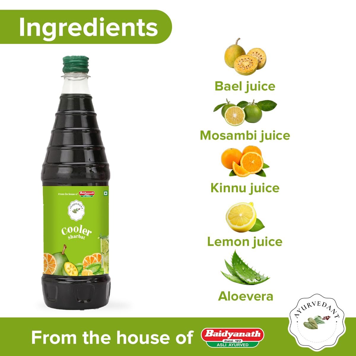 Cooler Sharbat Refreshing Herbal Drink Mix with Natural Ingredients - Ideal for Hydration & Cooling (750 ML) - Image 2