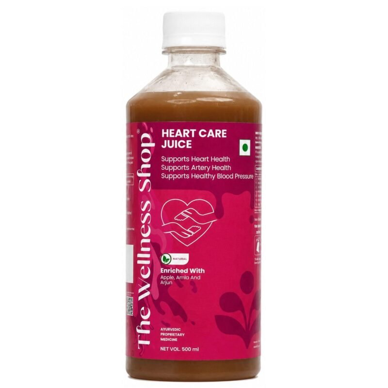 The Wellness Shop Heart Care Juice 500ml | Heart Health Juice with Arjuna, Garlic, Apple, Amla, Ginger & Lemon | Ayurvedic Drink for Supports Healthy Cholesterol & Circulation