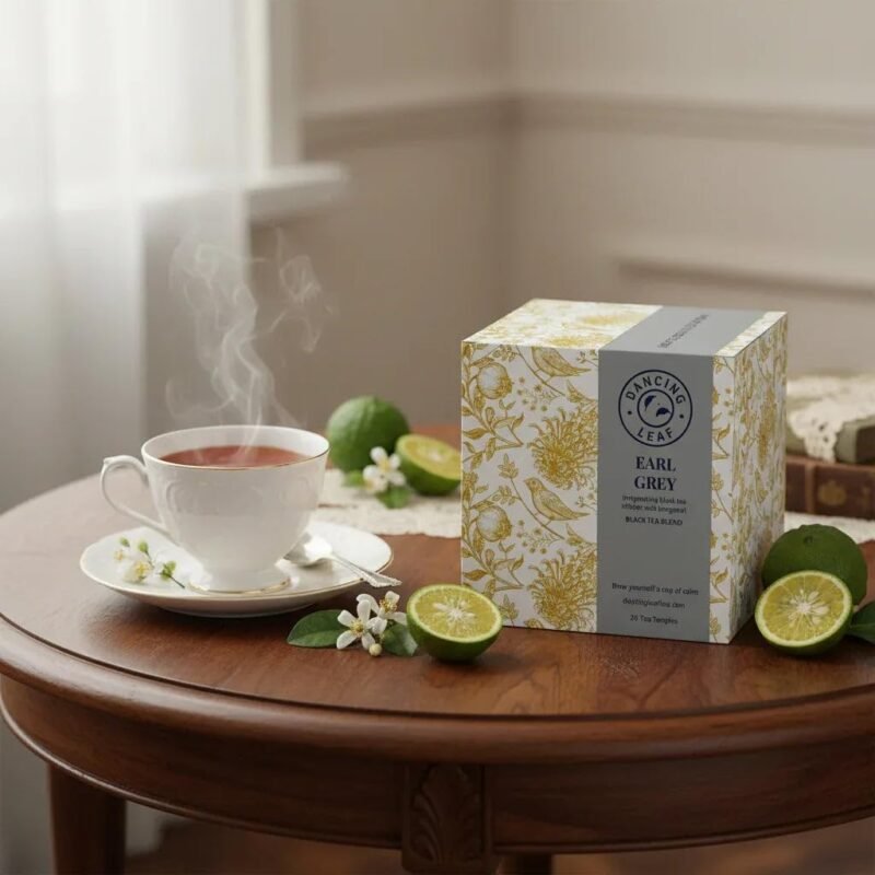 Earl Grey Black Tea Bags Classic Bergamot Blend Rich Aroma Refreshing Flavor Antioxidant Rich Natural Caffeine Digestive Support Eco Friendly Biodegradable SOILON (20 Tea Bags)