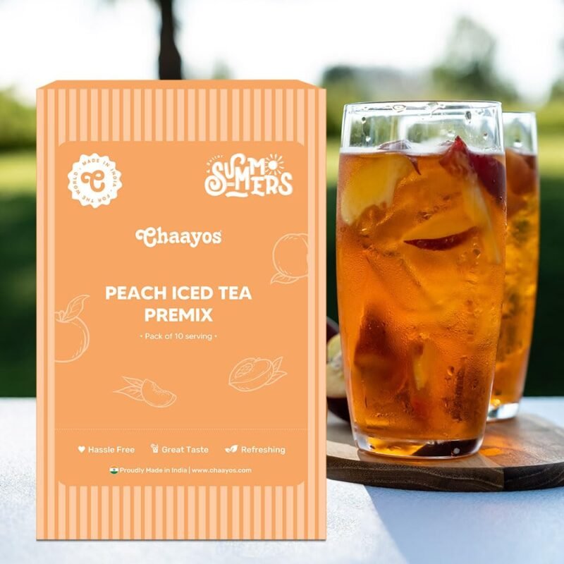 Peach Instant Iced Tea Premix - Refreshing Energy Drink, Pack of 10 Sachets