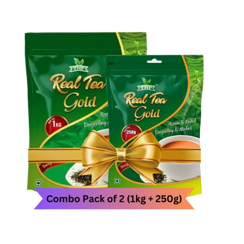 Real Tea Tasty & Refreshing Assam ki Kadak Darjeeling ki Mehek Gold, 1kg X 250g (Pack of 2)