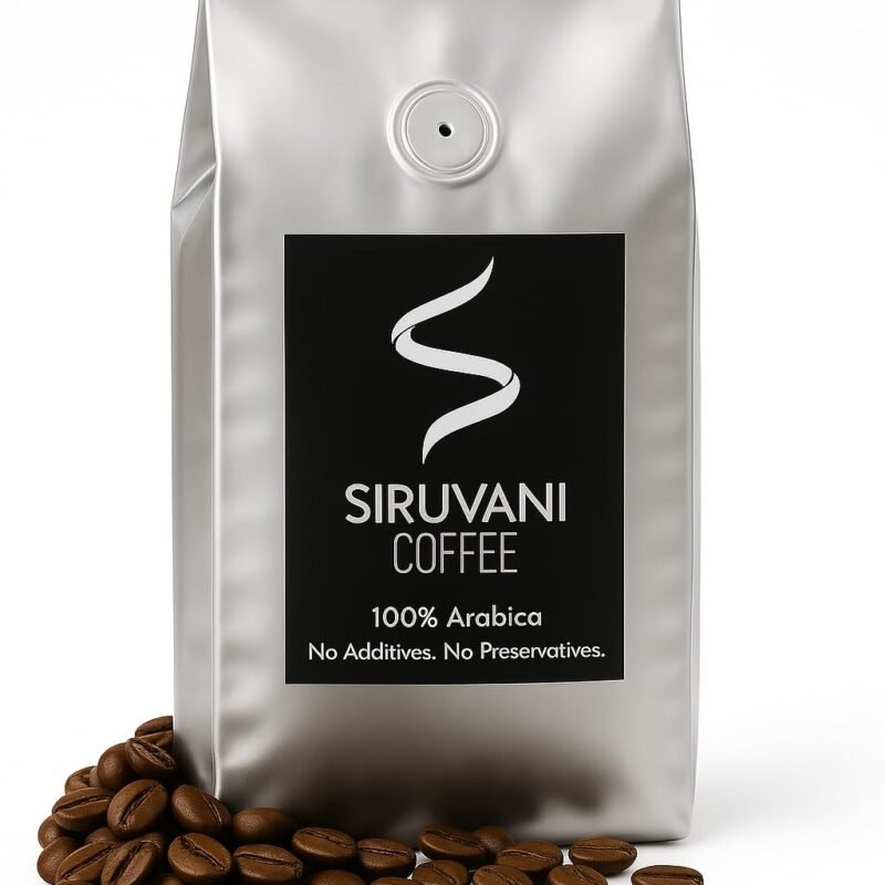 Siruvani Roasted Coffee Beans– 250 Gram | Premium 100% Arabica | Medium Roast