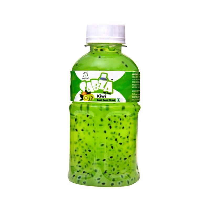 Sabza Kiwi Pulpy Basil Seed Drink | Refreshing Natural Beverage | 200ml (Pack of 24)