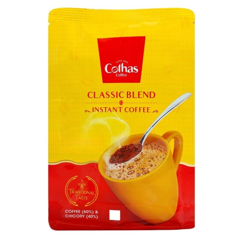 Cothas Classic Blend Instant Coffee Powder | Traditional South Indian Taste | Made with 60% Coffee & 40% Chicory for Rich Aroma and Strong Flavour | Smooth & Easy to Prepare | 200 g Pack