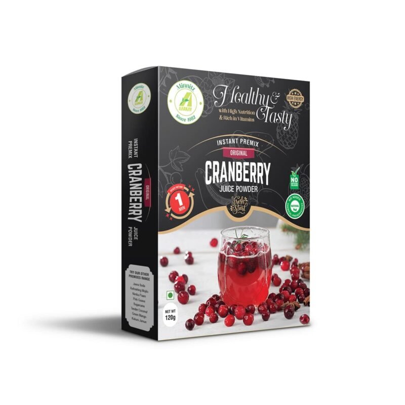 All Fresh Cranberry Juice Powder | Natural Instant Energy Drink Mix | No Preservatives | Fruity Refreshing Taste | 120g (Pack of 1)