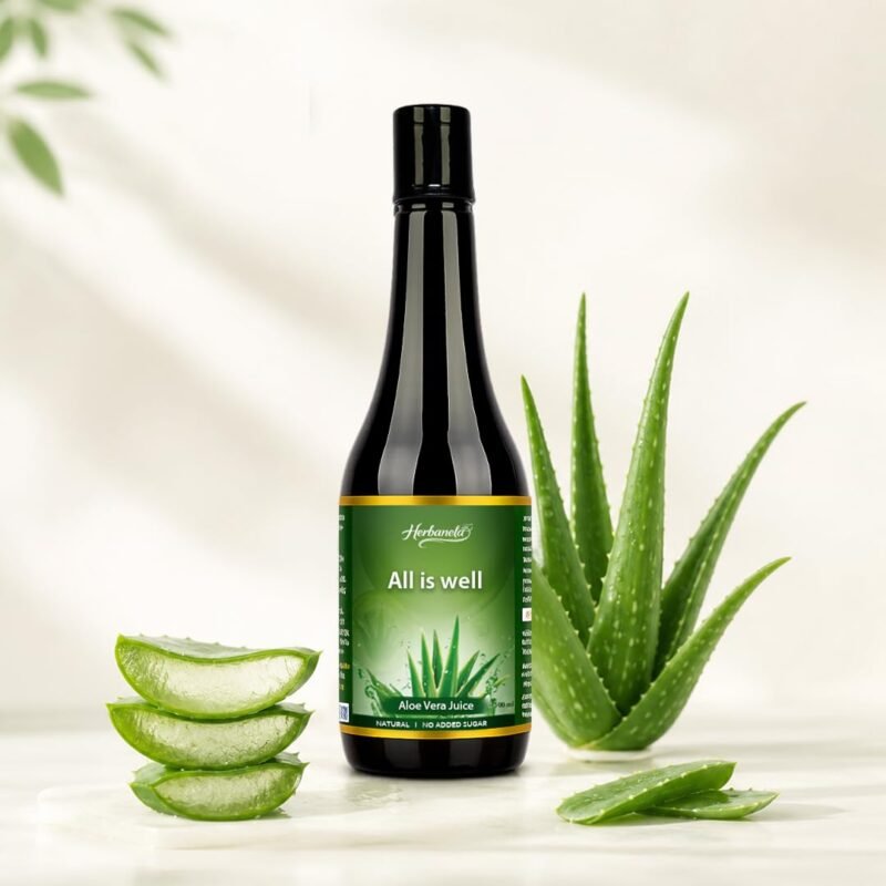 HERBANELA Aloe Vera Juice 500ml | Natural Aloe Vera Health Drink | Supports Digestion & Hydration | Rich in Antioxidants | No Artificial Colours or Preservatives | Daily Wellness Beverage
