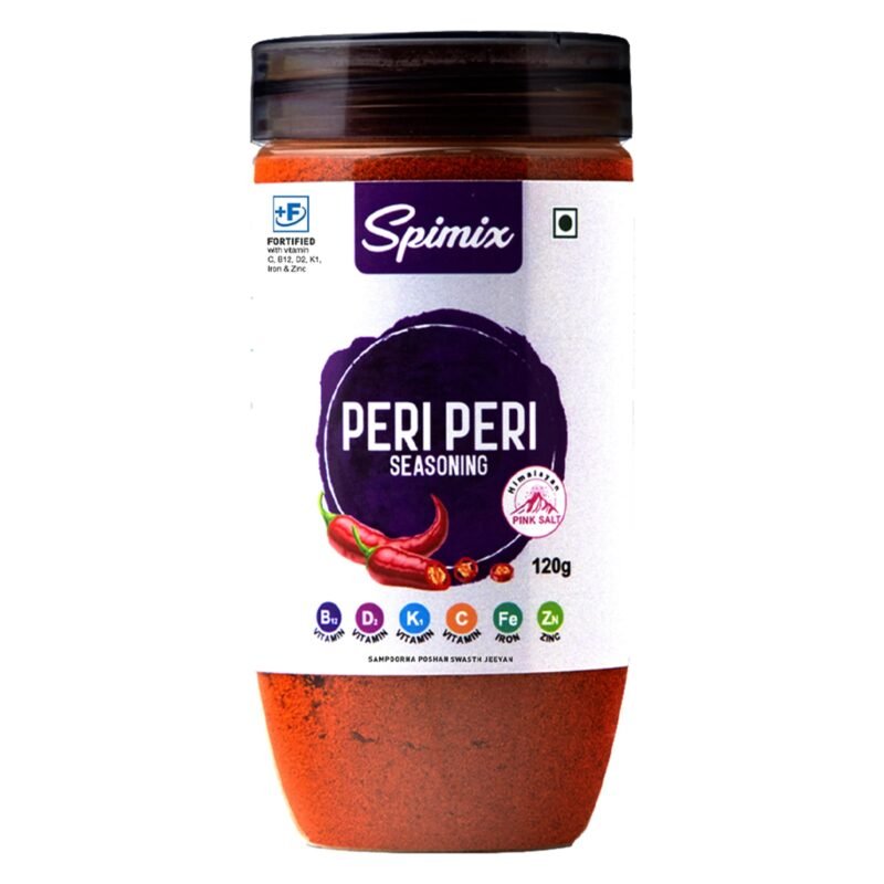 SPIMIX Peri Peri Seasoning 120g, Spicy Chili Garlic & Lemon Spice Blend, Premium Himalayan Pink Salt, For Momos, Fries, Noodles, Paneer, Chicken Marinade & Grilled Fish