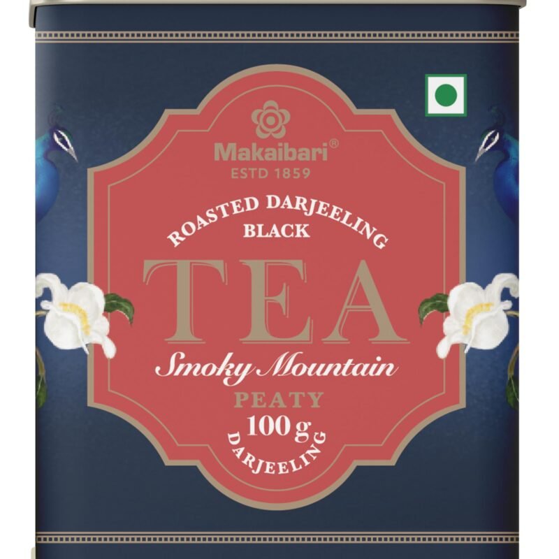 Makaibari Smoky Mountain Roasted Darjeeling Black 100 Gm Loose Leaf Tin Caddy | Single States Whole Leaves | Rich Roasted Flavour