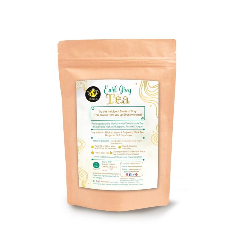 Tea |Earl Grey |English Tea |Black Tea |Bergamot |Citrusy Flavour |30 gms Ziplock Bag