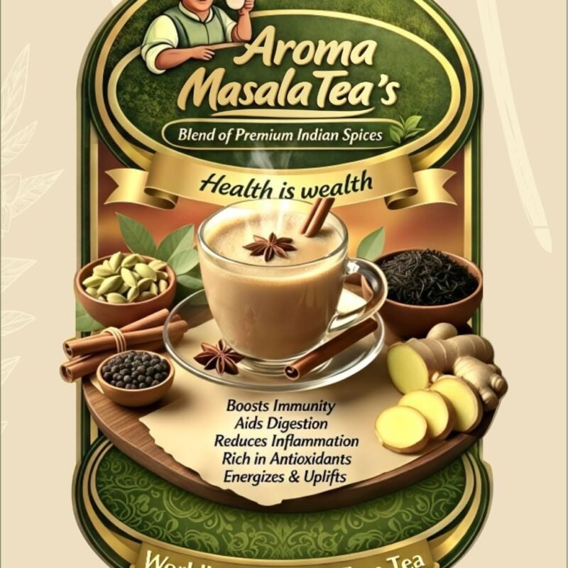 Aroma Masala Tea's Masala Tea & Masala Chai Patti Loose Leaf Strong Aroma & Natural Colour Masala Tea Strong 100 gm Kadak Chai