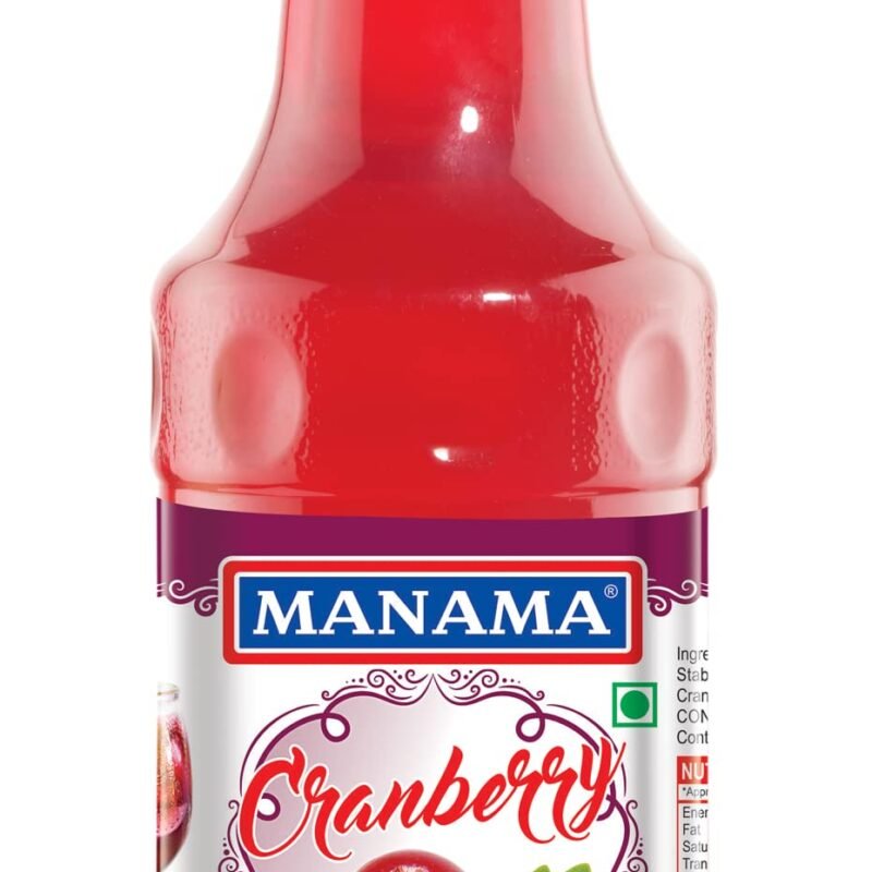 Cranberry Fruit Syrup | Mixer for Mocktails, Cocktails, Drinks, Juices, Beverages | Non Alcoholic Mix 750ML Bottle