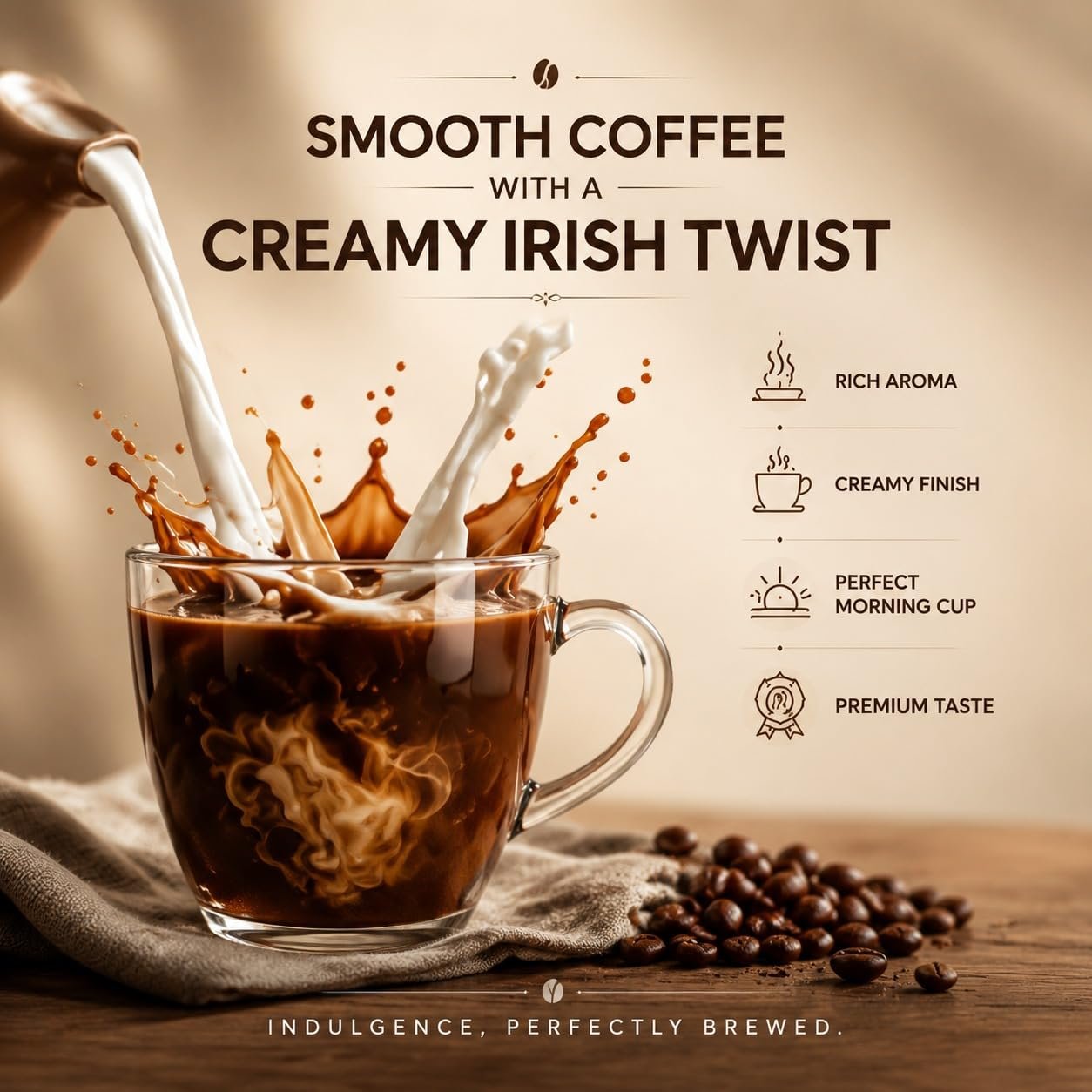 EVORA Greens 100gm Instant Coffee Powder | Irish Cream Flavour | Freeze Dried Coffee with Arabica & Robusta Blend - Medium Roast | Make Café Style Hot or Cold Coffee, black Coffee, Cappuccino, Latte at Home - Image 5