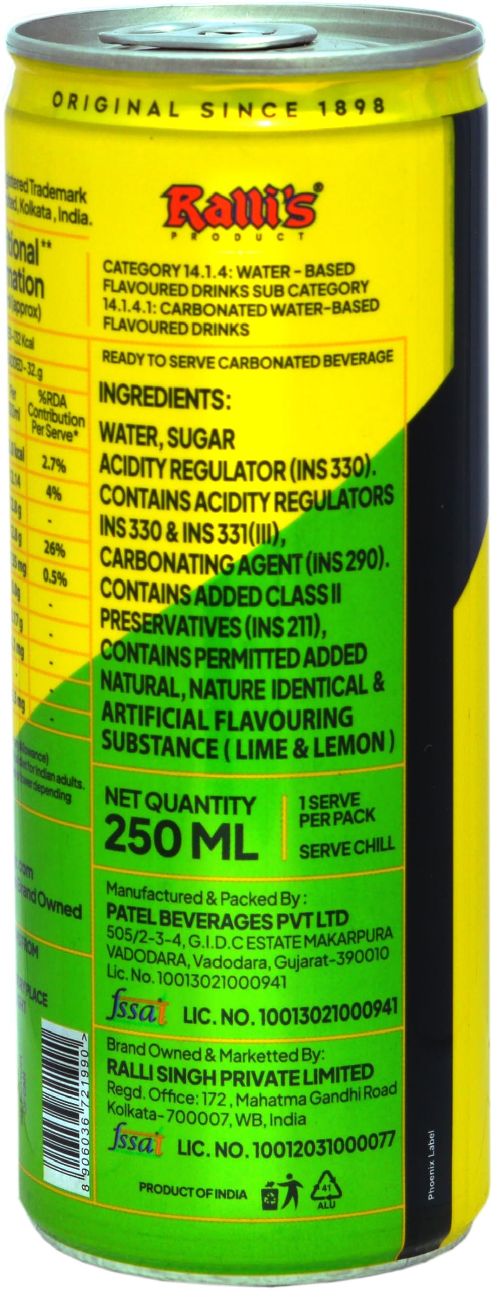 Rallis Lemonade 250ml Can (Pack of 24) | Refreshing Lemon Flavoured Ready-to-Drink Beverage with Zesty Taste, Fizzy Feel & Instant Chill Refreshment | Sip Fresh, Feel Refreshed - Image 2