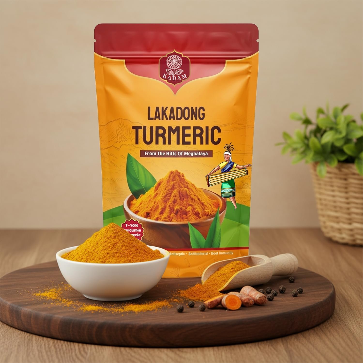KADAM Lakadong Turmeric Powder (200 Gram) | Premium Lakadong Haldi from Meghalaya | 7-10% Curcumin | 100% Natural & Pure | No Preservatives | Fine Turmeric Powder for Cooking, Golden Milk & Daily Use - Image 8