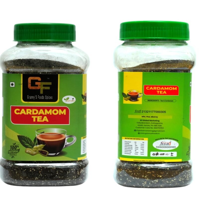 OGMF Premium Munnar Cardamom Tea - 250g | Authentic High-Range Tea Infused with Natural Cardamom | Exotic Elaichi Chai Patti | Aromatic & Strong Refreshing Brew (Pack Of, 2)