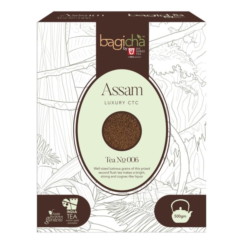 Bagicha by Jay Shree Tea Assam Luxury Black CTC Tea | Robust Flavor – 500g