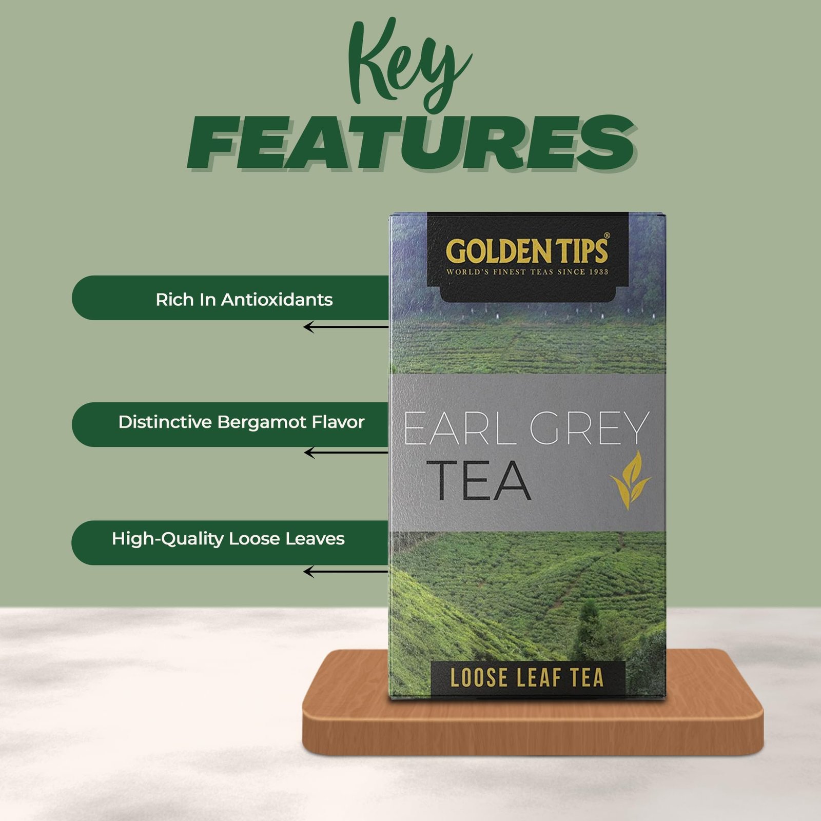 Golden Tips Earl Grey Loose Leaf Black Tea,Full-Leaf Blend Infused with Bergamot, Refreshing & Citrusy Flavor, Classic English Tea, Aromatic & Rich Taste (100 Gram 50 cups) - Image 2