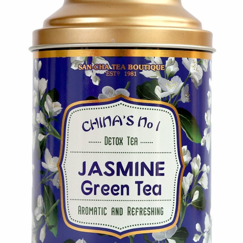 Sancha Jasmine Green Tea, 100g Loose Leaves | Rare Chinese Jasmine-Scented Tea | Hand-Scented with Real Jasmine Flowers | Premium Floral Green Tea