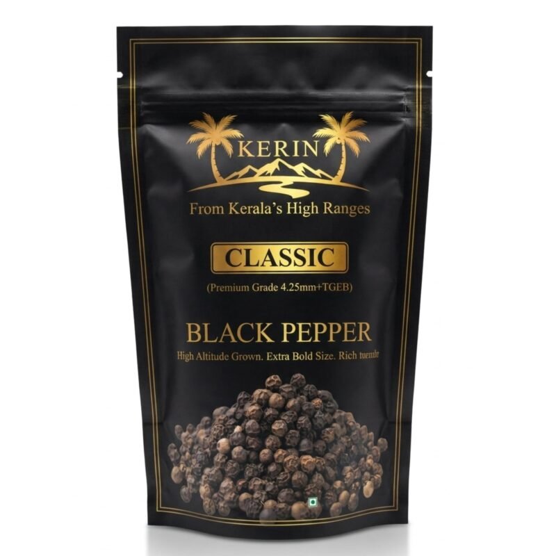 KERIN Classic Premium Kerala Black Pepper 4.25mm+ TGEB, 100g