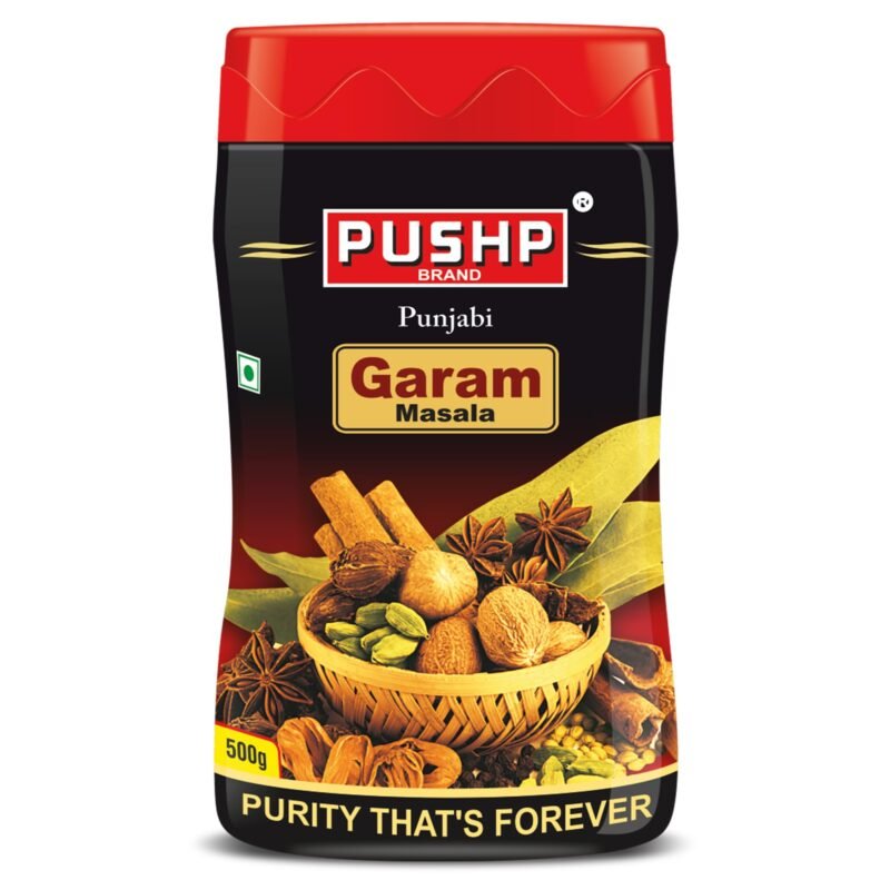 Pushp Brand Punjabi Garam Masala Powder 500g Jar | Mixed Spice Blend Masala