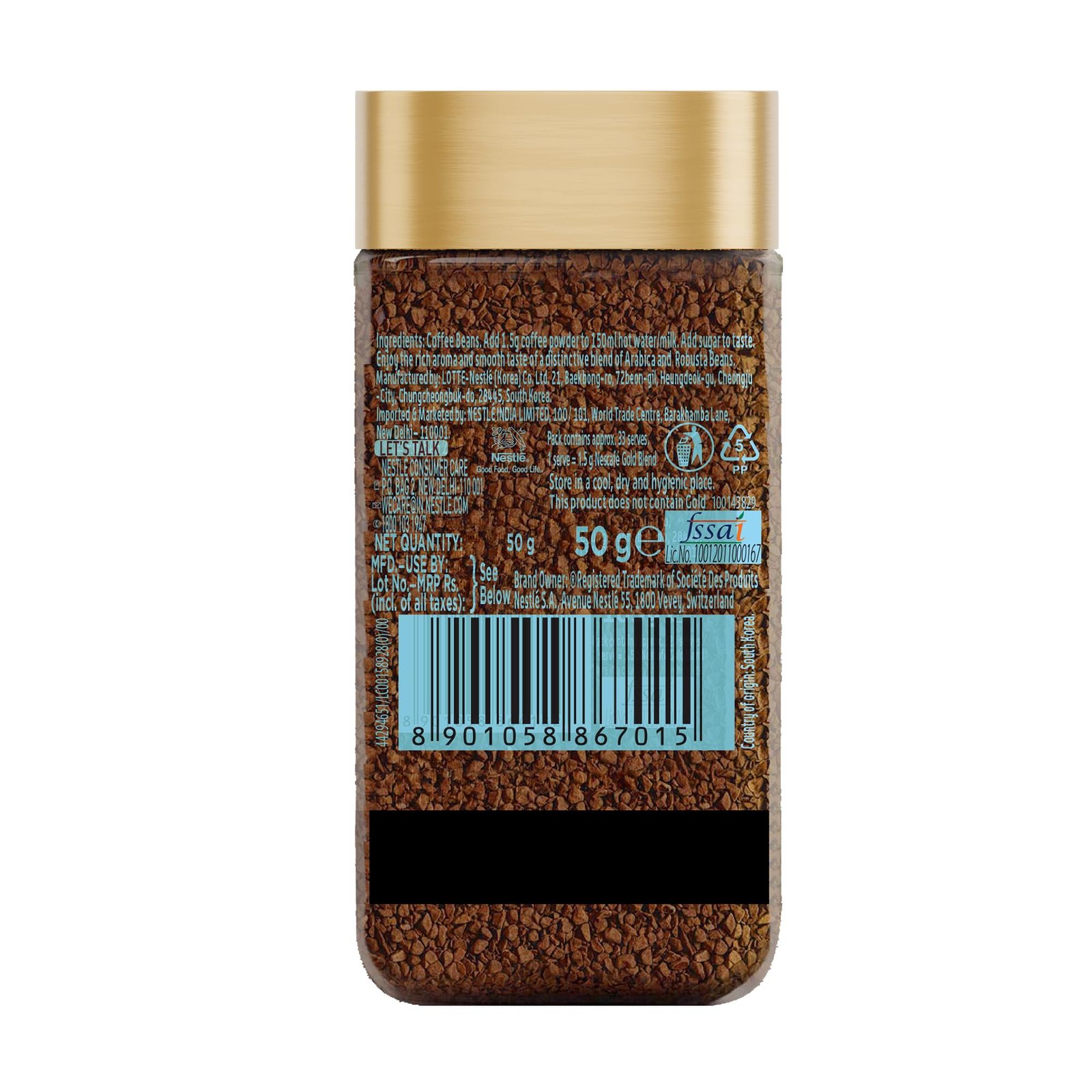 Gold Instant Coffee Powder | Premium Imported Coffee | Freeze Dried | Rich & Smooth Taste | 50g, Jar (Pack of 2) - Image 3