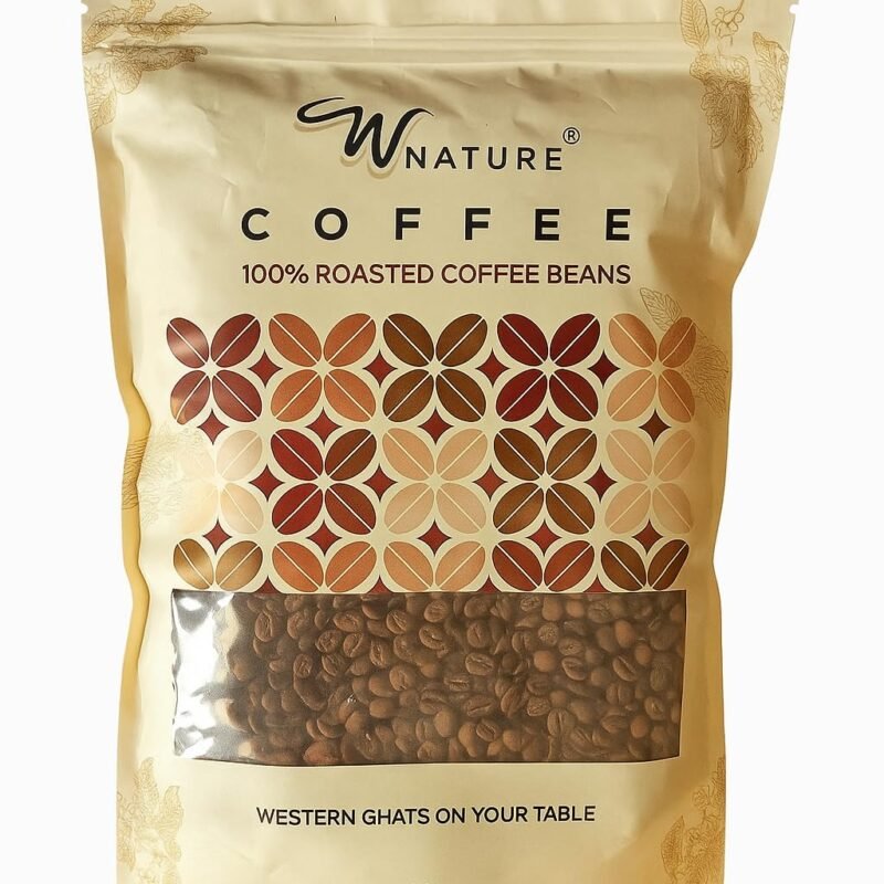 Wnature Roasted, Coffee Beans,Medium roast, 100% Pure N Natural, Bag, 1kg