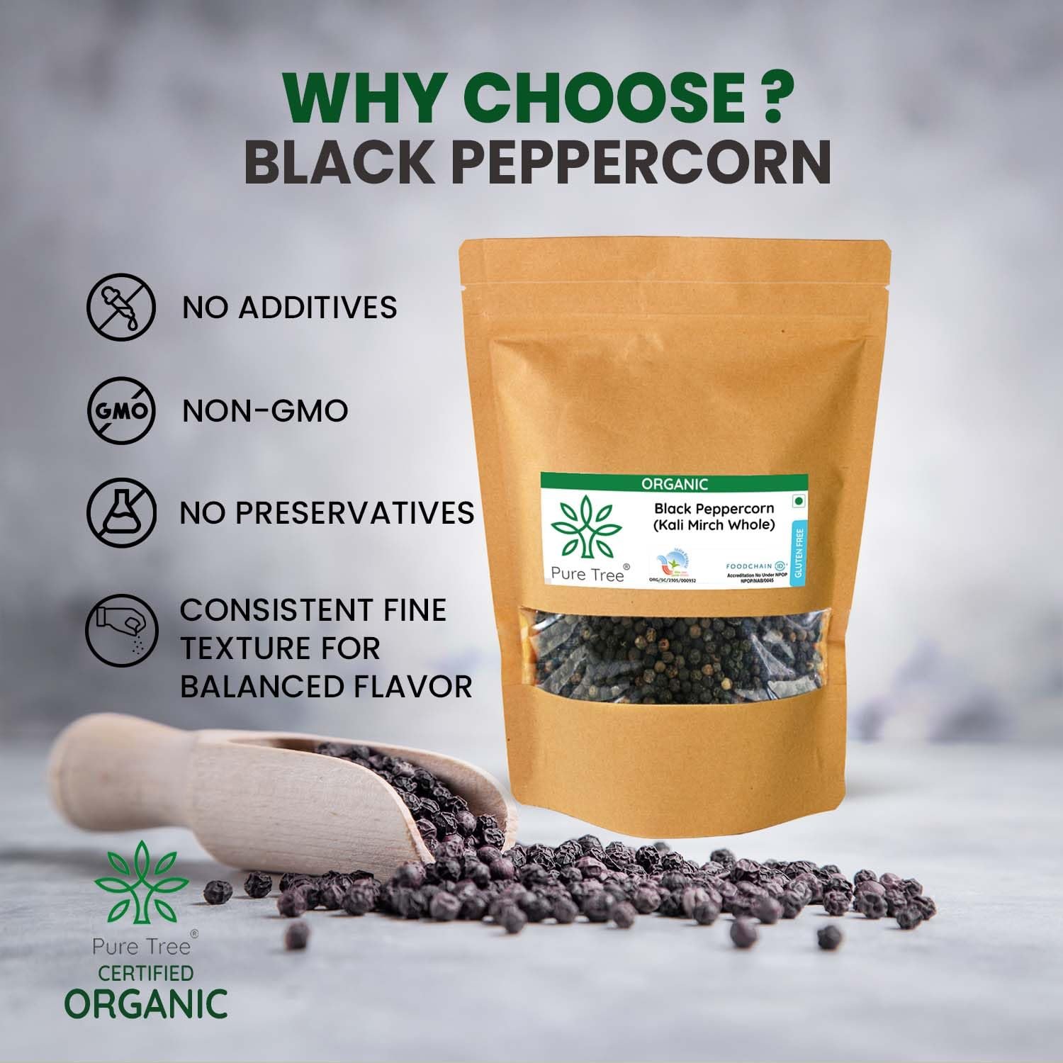 Pure Tree Certified Organic Kali Mirch Whole | 100 g | Organic Black Pepper Whole | Black Peppercorn | Aromatic Seeds | Miriyalu Whole Spices - Image 6