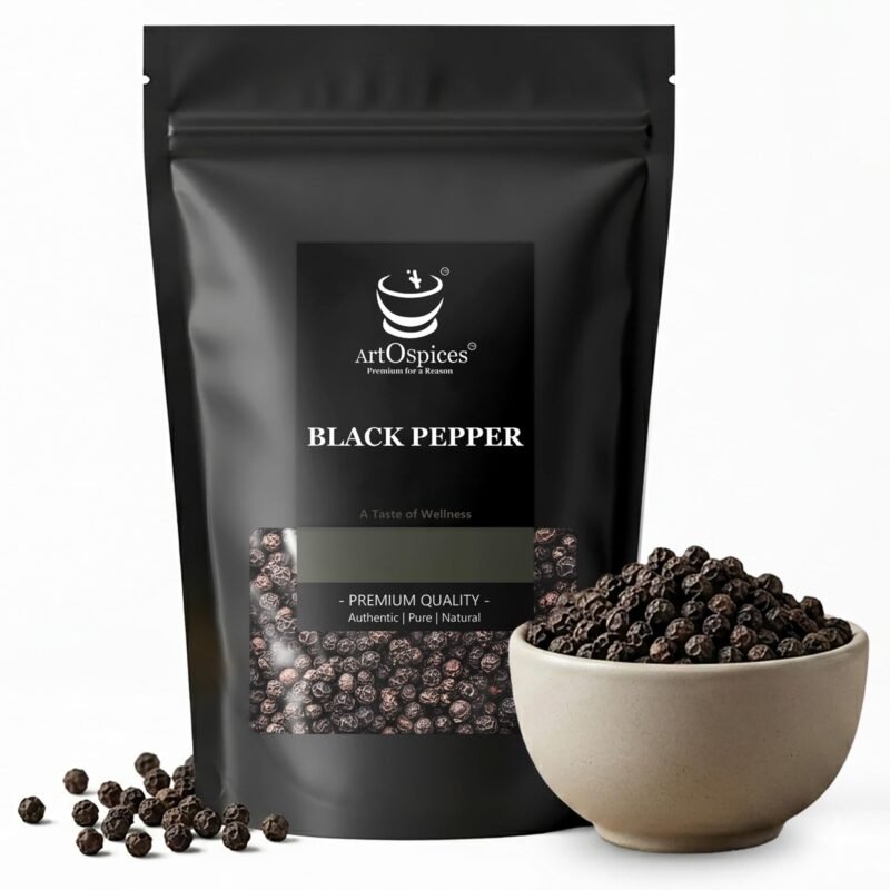 ArtOspices Black Pepper 500g | Export Quality Whole Kali Mirch | High Density Peppercorns | Rich Aroma & Natural Oil | Premium Idukki Spice for Cooking & Seasoning