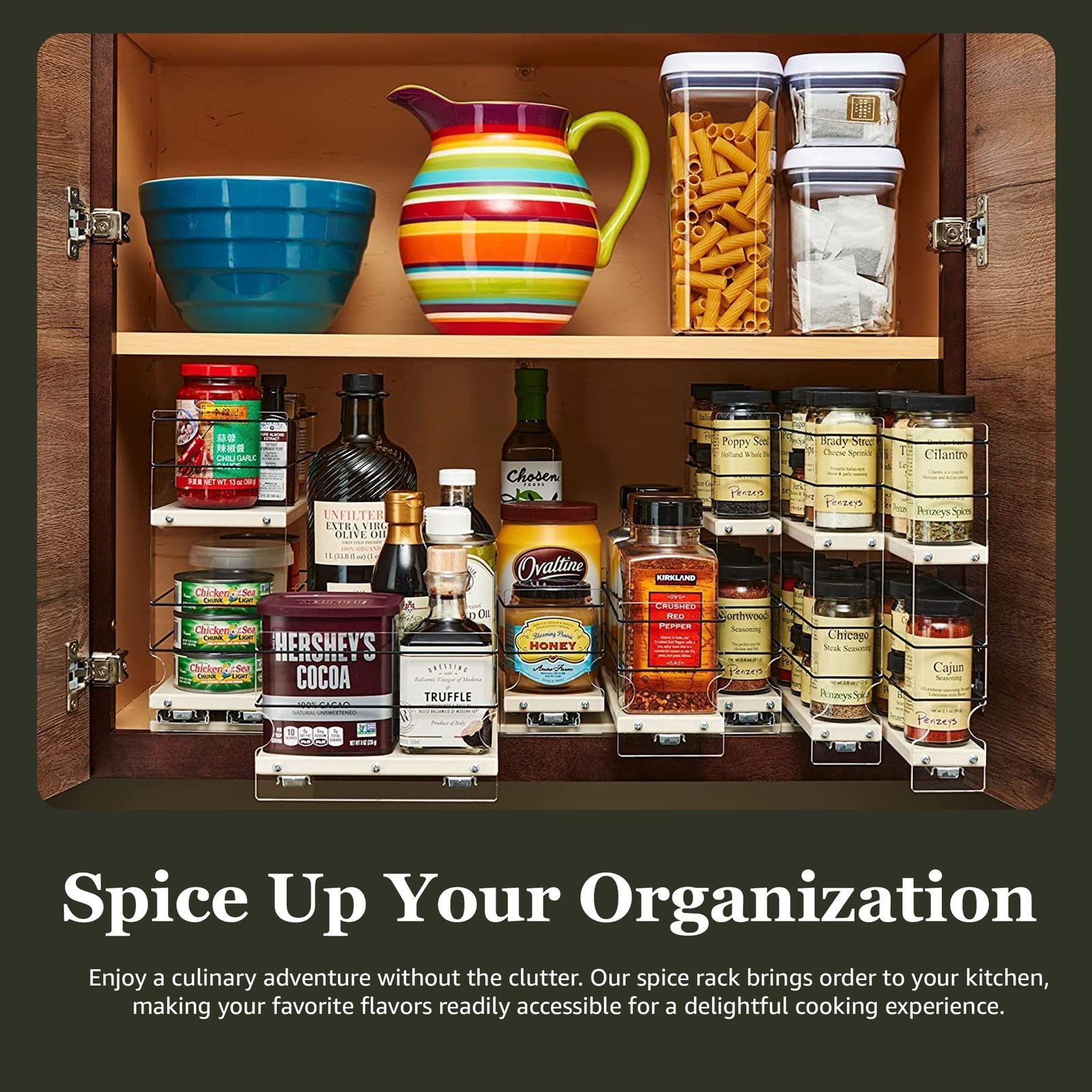 Spice Organizer - Cabinet Drawers for Large Containers - Image 5