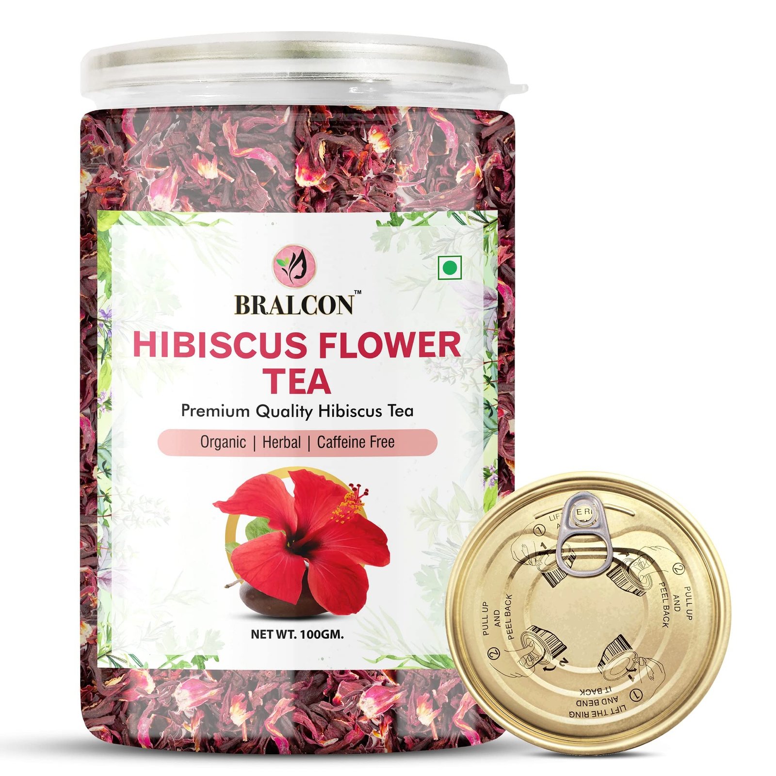 BRALCON Natural Herbal Tea Combo Pack - Hibiscus Flower Tea and Butterfly Pea Flower Tea - 200g (100g x 2 Pack) | Reduce Stress, Improve Digestion - Image 9