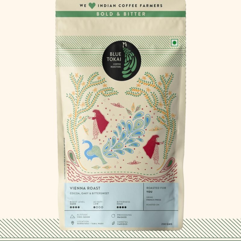 Blue Tokai Coffee Roasters Vienna Roast - Dark Roast | French Press Grind 250g | 100% Arabica Beans | Specialty Coffee | Freshly Roasted Ground Coffee