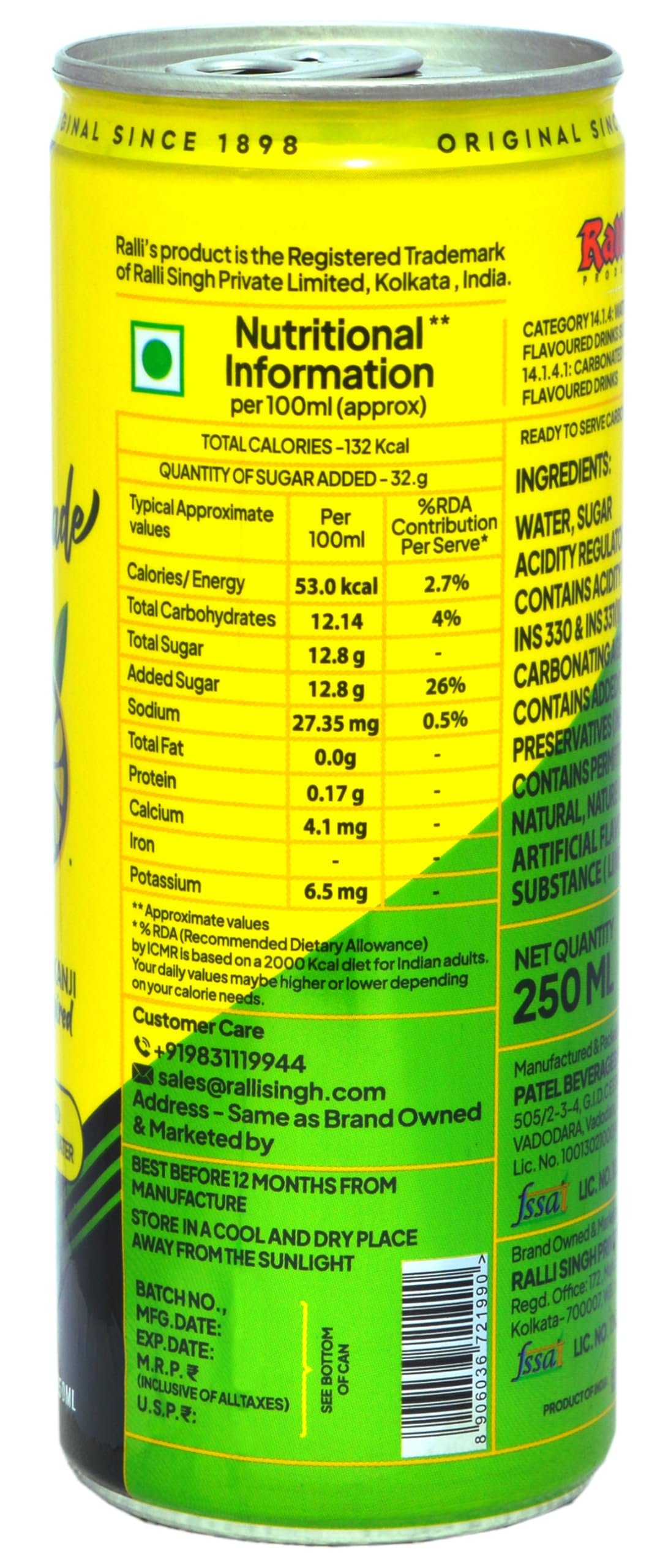 Rallis Lemonade 250ml Can (Pack of 24) | Refreshing Lemon Flavoured Ready-to-Drink Beverage with Zesty Taste, Fizzy Feel & Instant Chill Refreshment | Sip Fresh, Feel Refreshed - Image 3