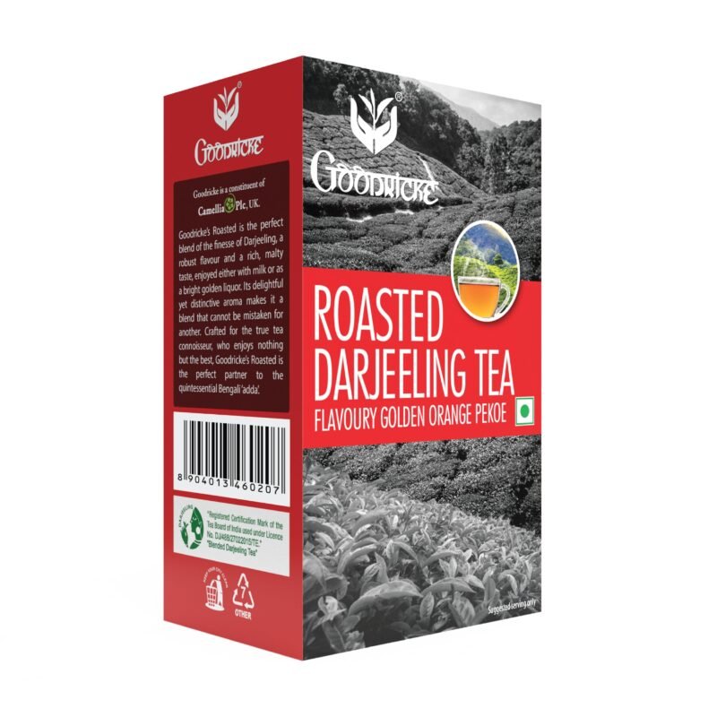 Goodricke Carton Box Roasted Darjeeling Black Tea 250g - Loose Long Leaf with Balanced Smoky Note and Rich Malty Taste
