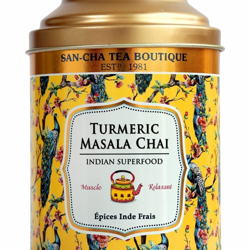 Sancha Tea Boutique Turmeric Masala Chai | Premium Spiced Black Tea with Turmeric, Ginger & Nutmeg | 100g Loose Leaf Chai Blend