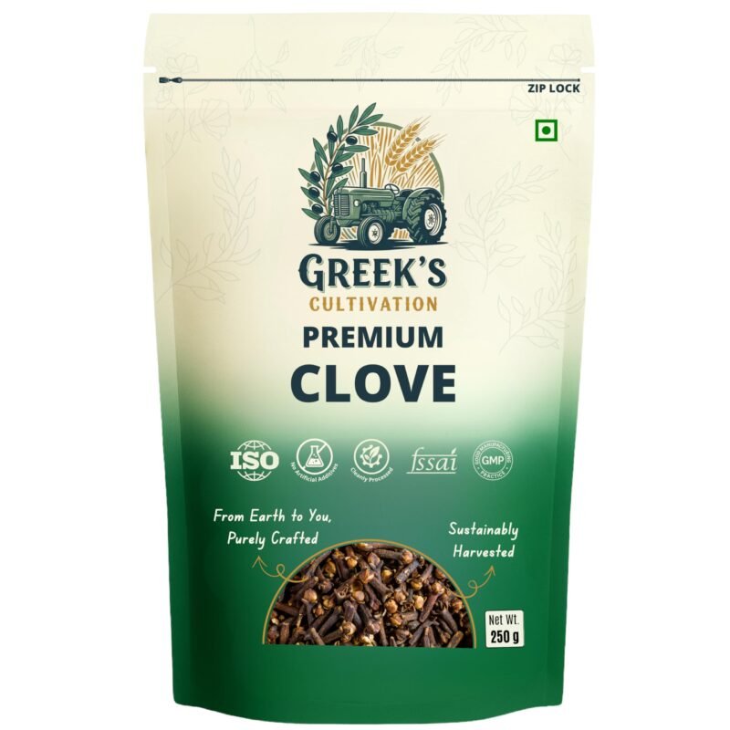 Greek's Cultivation Premium Whole Cloves (Laung), 250 g | Fresh, Aromatic & Flavourful | Rich in Antioxidants | Natural & Pure Spices for Cooking, Chai, Curries, Desserts & Wellness