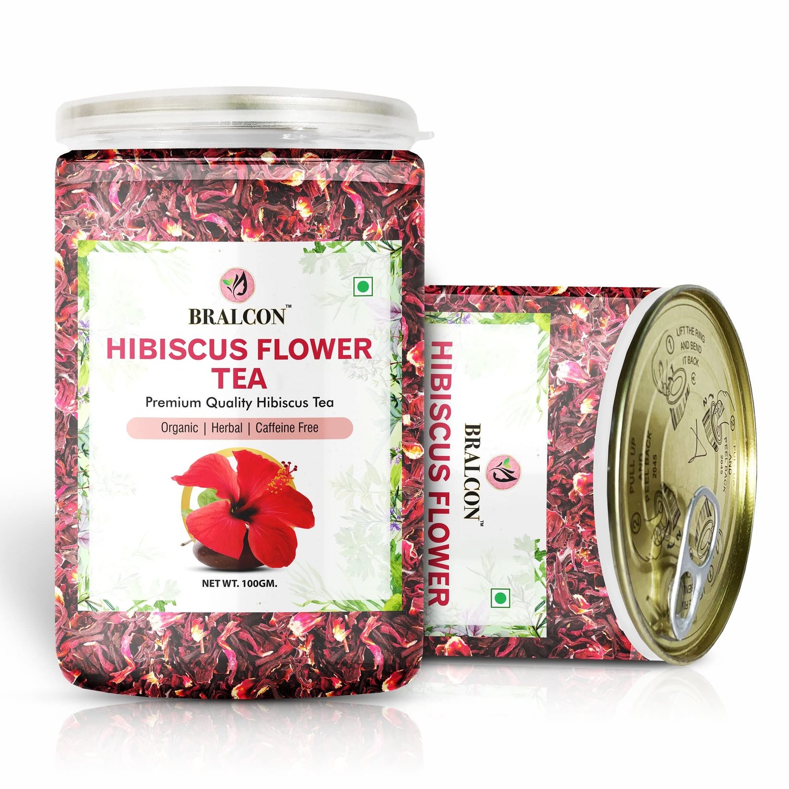 BRALCON Natural Herbal Tea Combo Pack - Hibiscus Flower Tea and Butterfly Pea Flower Tea - 200g (100g x 2 Pack) | Reduce Stress, Improve Digestion - Image 8