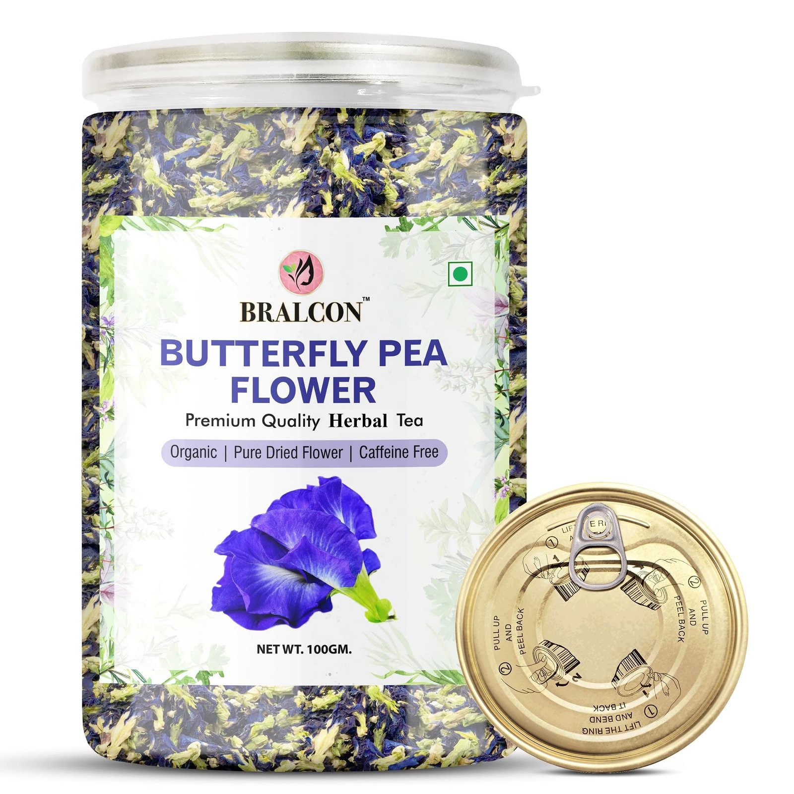 BRALCON Natural Herbal Tea Combo Pack - Hibiscus Flower Tea and Butterfly Pea Flower Tea - 200g (100g x 2 Pack) | Reduce Stress, Improve Digestion - Image 5